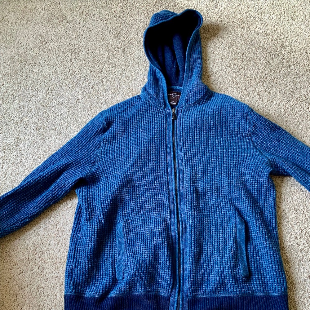 Mens Zippered Sweater With Elbow Patches